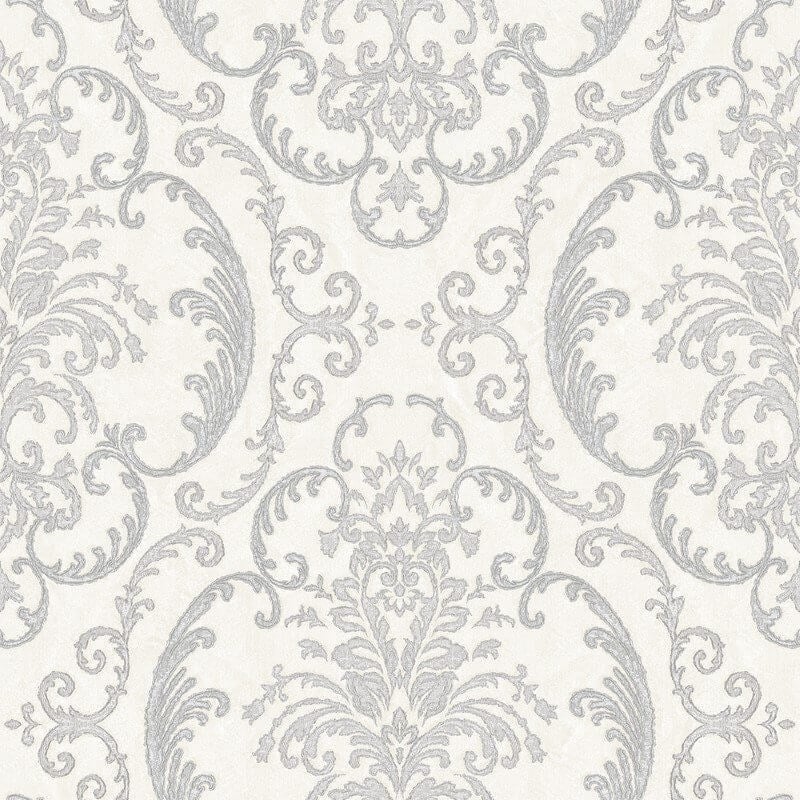 AdaWall Seyyah 1312-1 Klasik Damask Duvar Kağıdı Açık Krem Gri Desenli