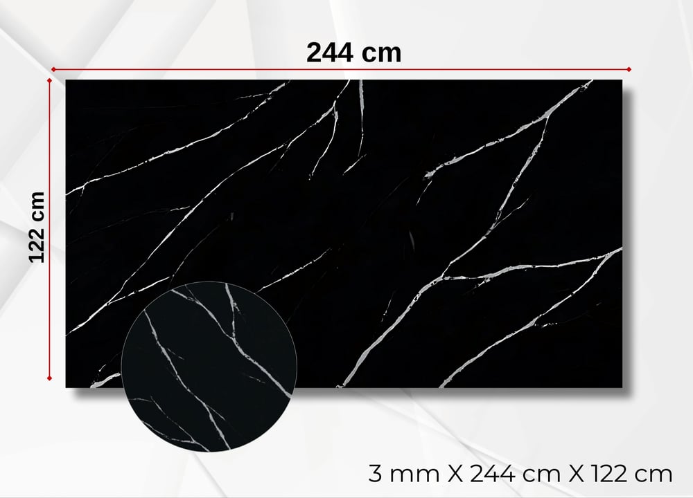 Carrara Black PVC Duvar Paneli