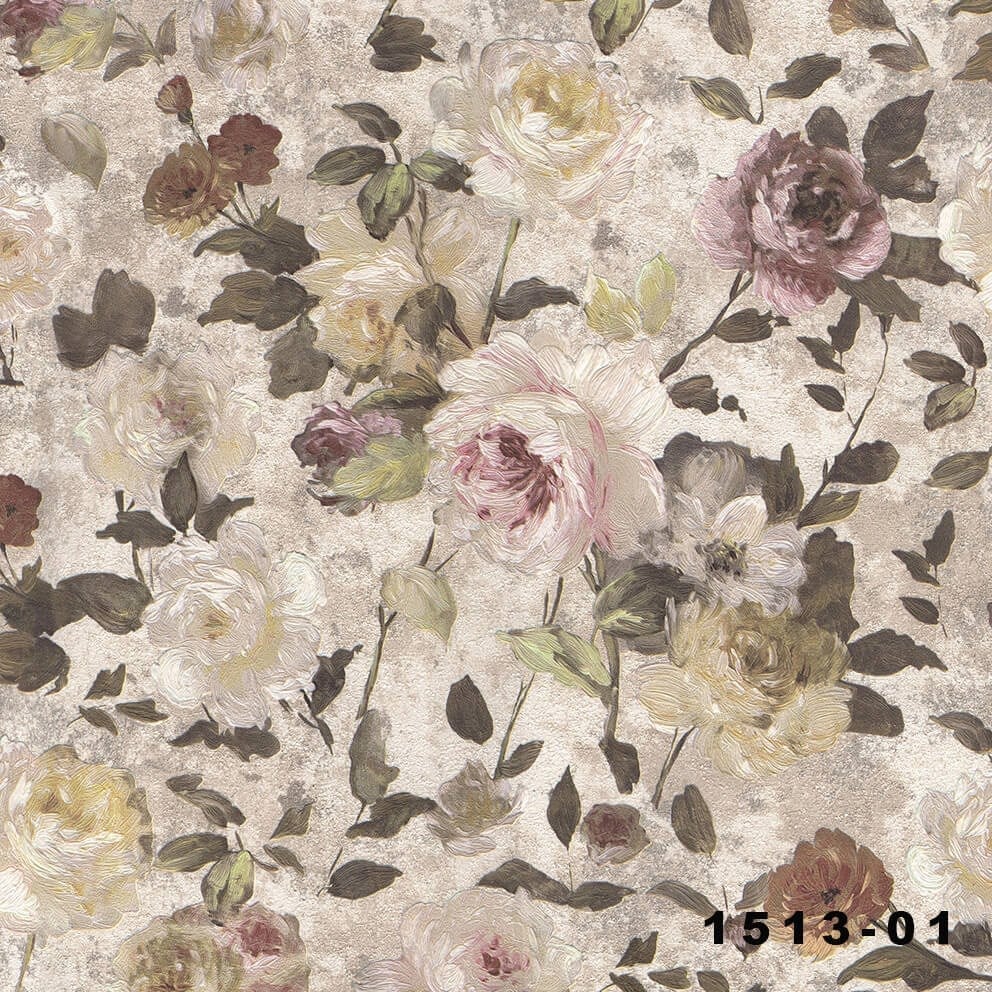Decowall Orient 1513-01 Çiçek Desenli Duvar Kağıdı 16m²