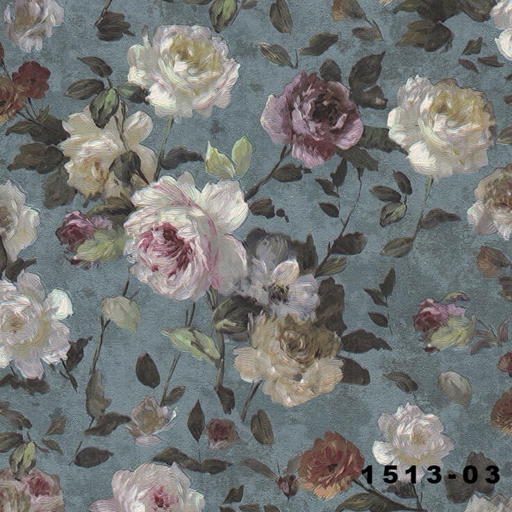 Decowall Orient 1513-03 Çiçek Desenli Duvar Kağıdı 16m²