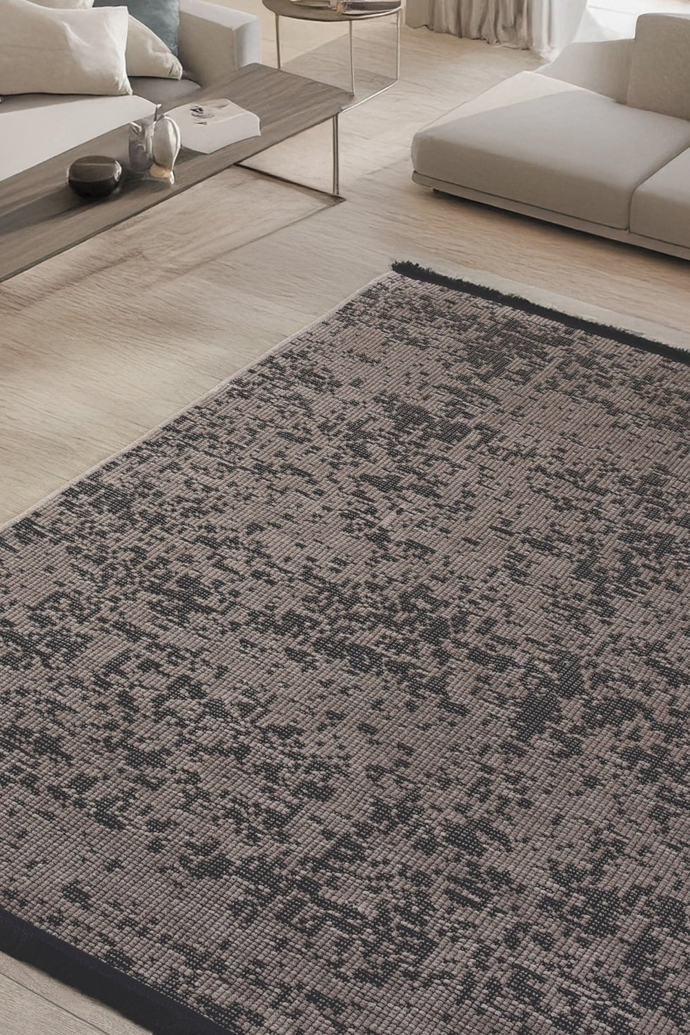 Bej Krem Şönil Kilim Salon Oturma Çocuk Odası Hasır Yolluk Dokuma Makine Halısı