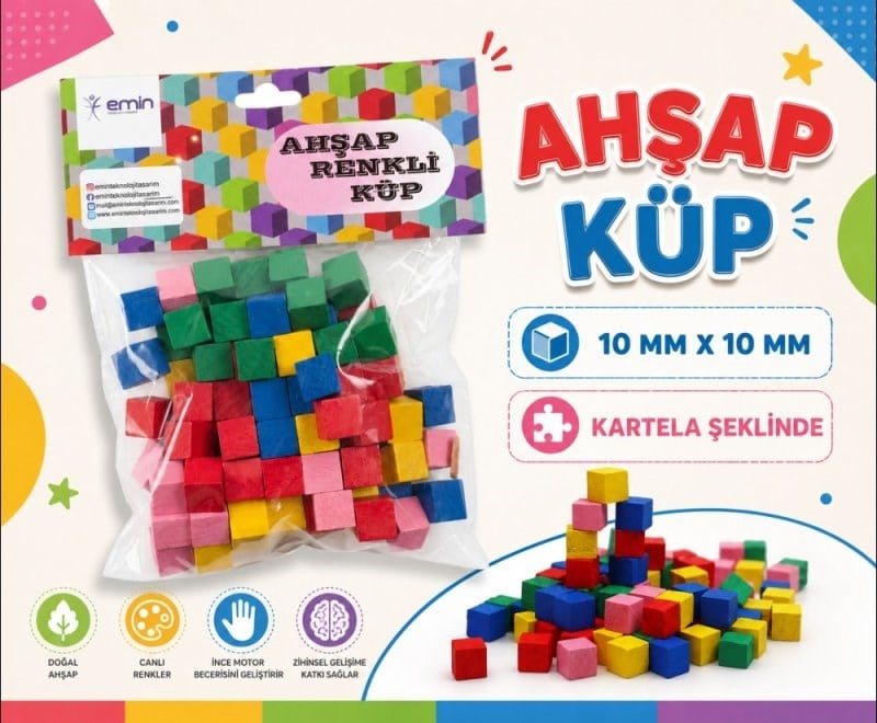 Ahşap 10x10 Mm Küp - Em5050