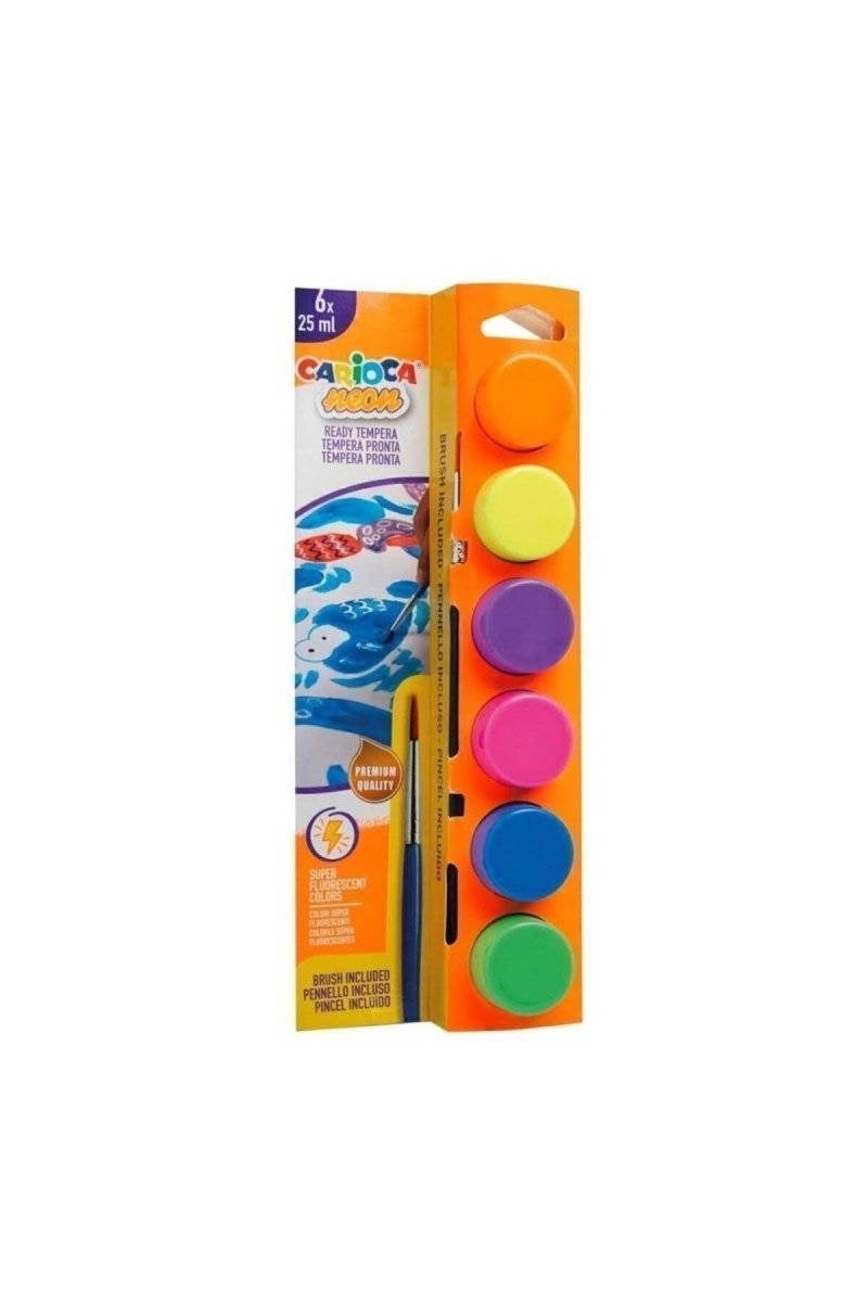 Carioca Fosforlu Tempera Suluboya Süper Yıkanabilir 6*25 Ml