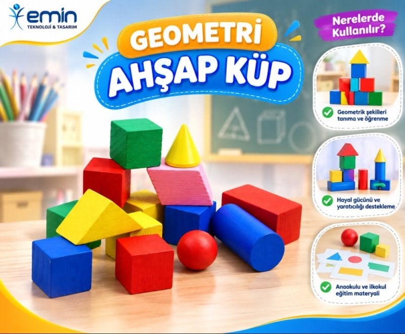 Geometri Ahşap Küp - Em5051