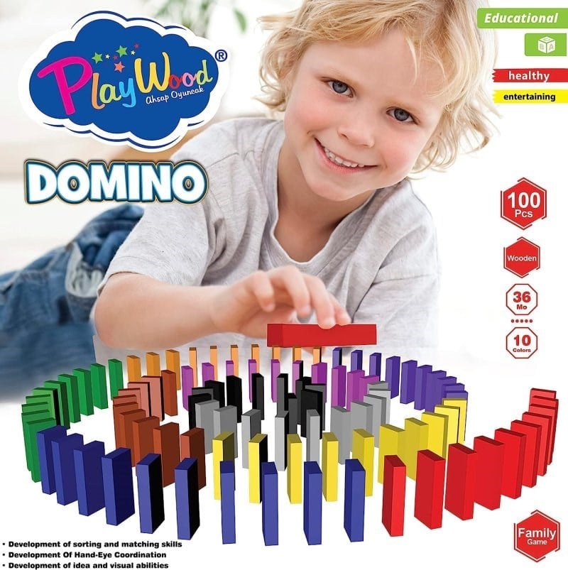 Playwood Ahşap Domino Seti - Eğitici Zeka Ve Strateji Oyunu (Ony-388)