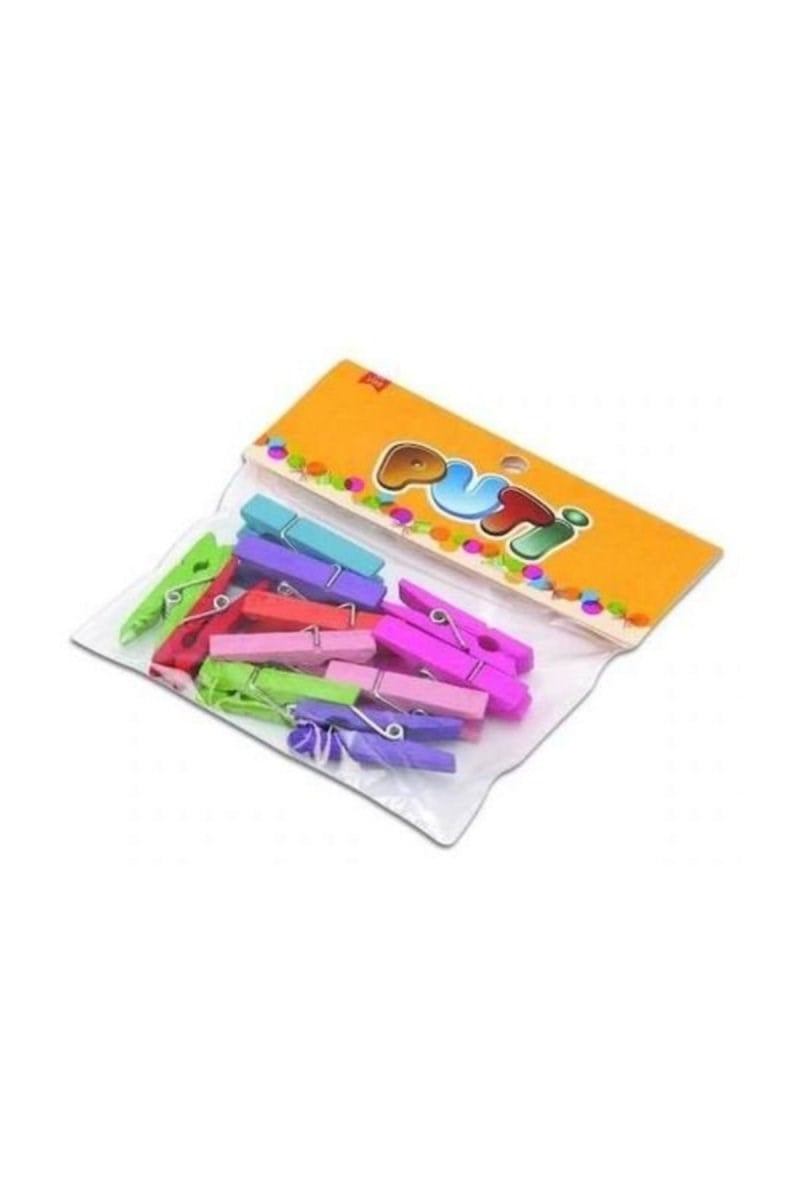 Puti Ahşap Renkli Mandal-mini 4667