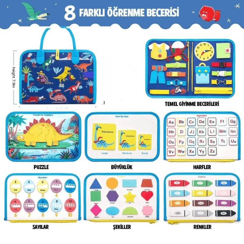 Robokids Montessori Aktiviteli Keçe Eğitim Kitabı 8 Sayfa Rbkds03
