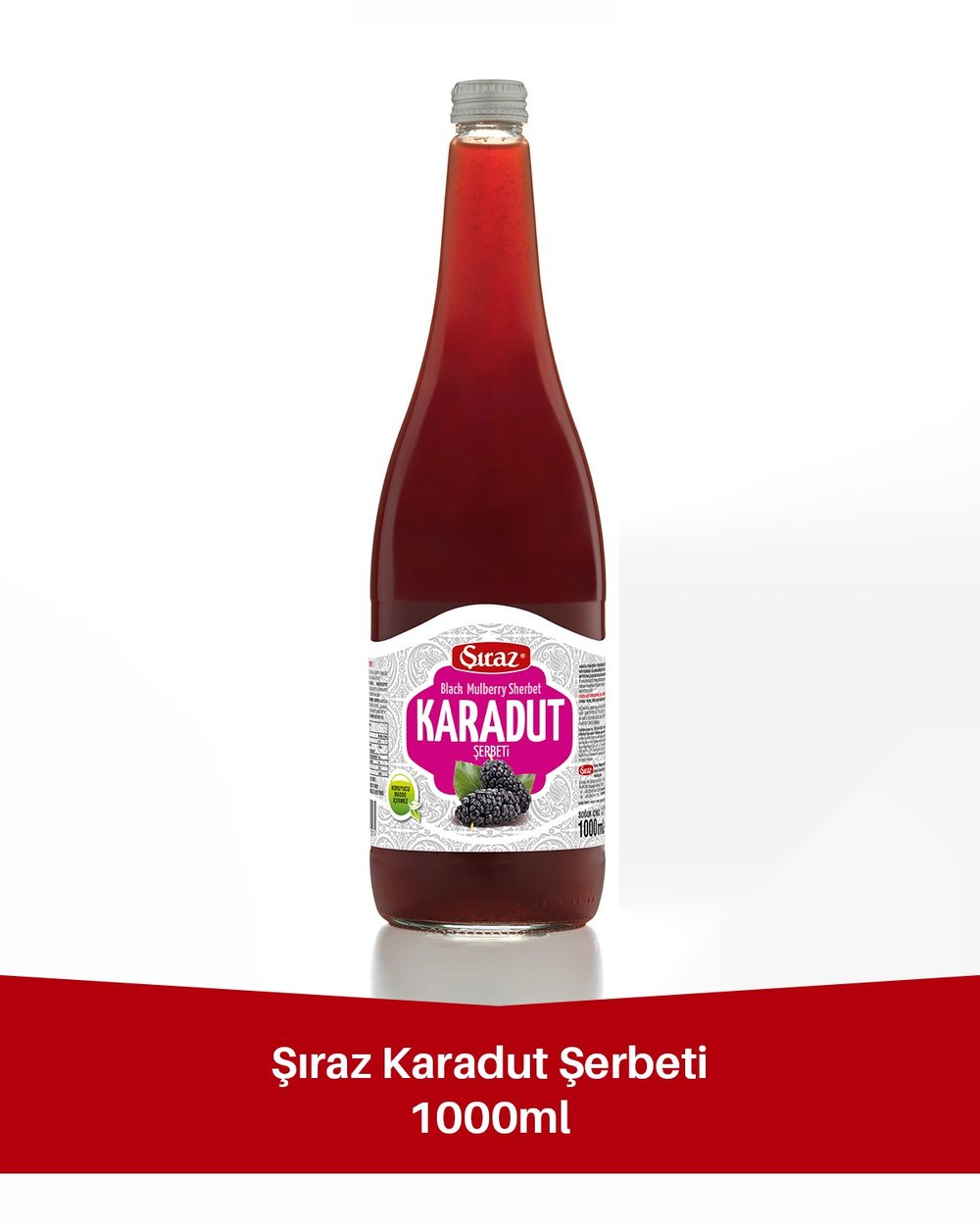 Doğal Karadut Şerbeti 1 Litre Cam Şişe