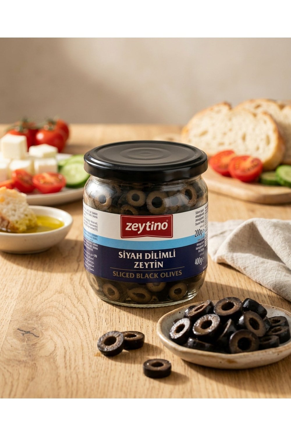 Siyah Dilimli Zeytin 200 gr Cam Kavanoz