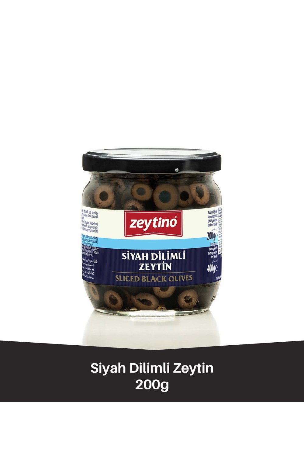 Siyah Dilimli Zeytin 200 gr Cam Kavanoz