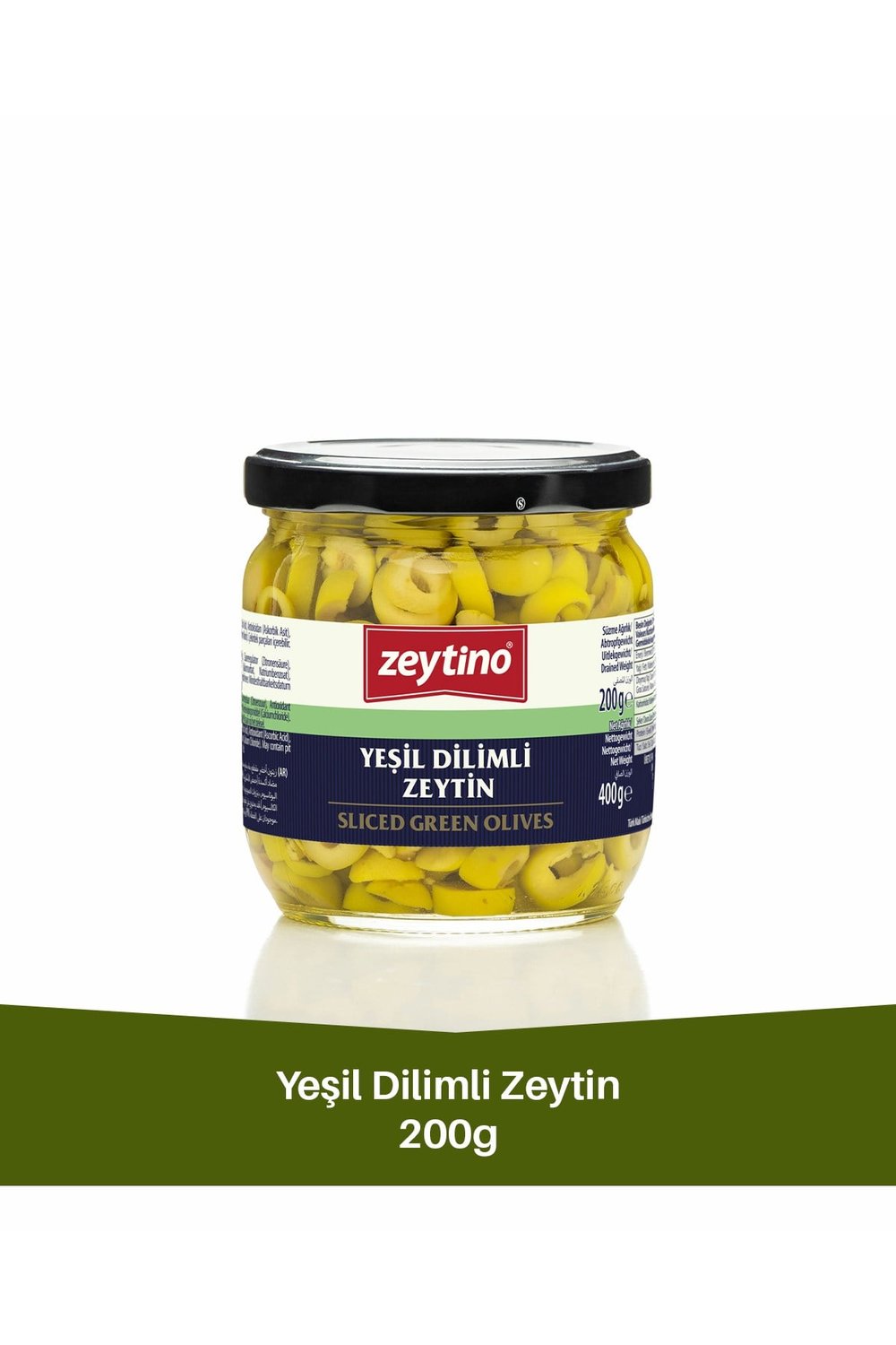 Yeşil Dilimli Zeytin 200 gr Cam Kavanoz
