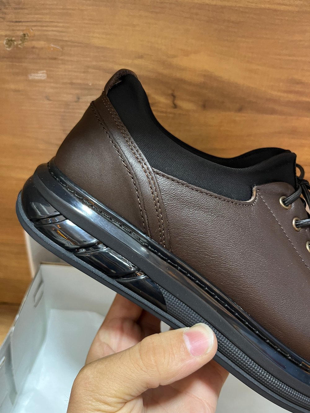 Hakiki Deri Bağcıksız Jel Taban Kahverengi Premium Ayakkabı