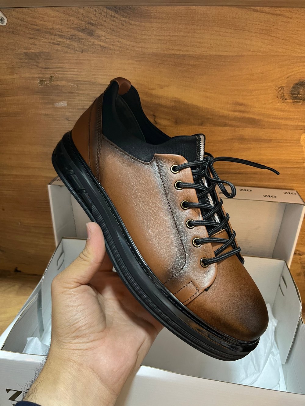 Hakiki Deri Bağcıksız Jel Taban Taba Premium Ayakkabı