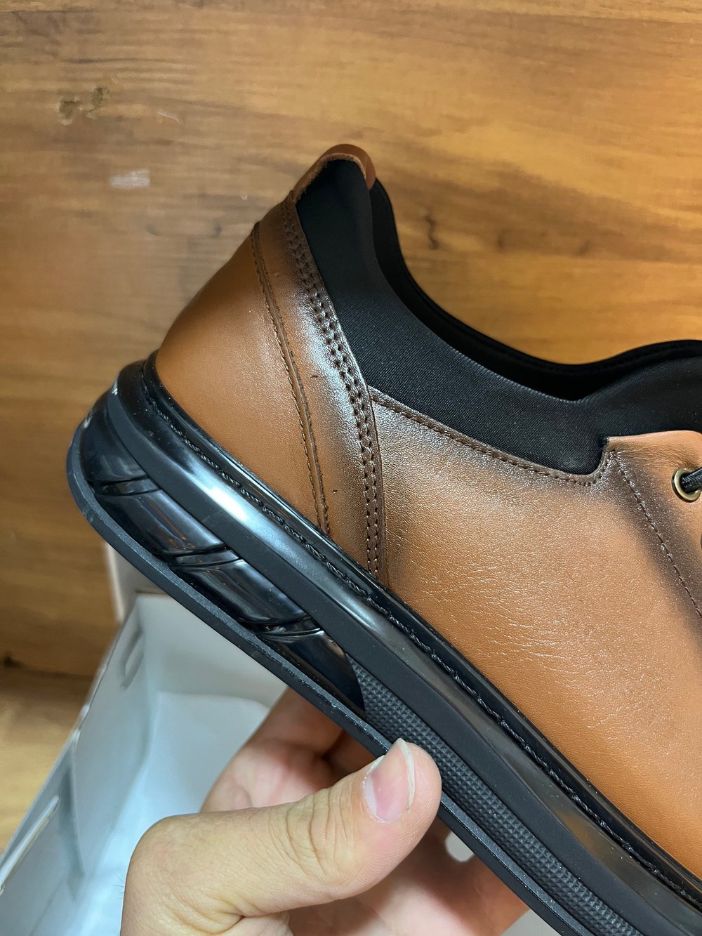 Hakiki Deri Bağcıksız Jel Taban Taba Premium Ayakkabı