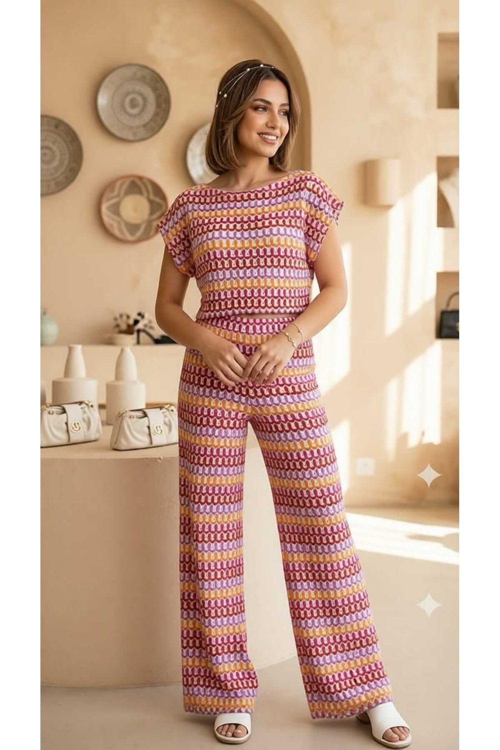 Kadın Düz Kesim Rahat Yazlık Takım (Pantolon + Üst)