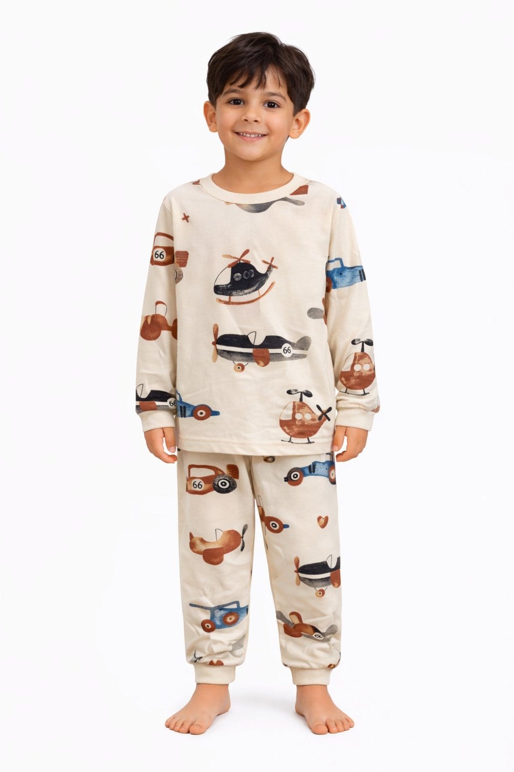 Uçak Desenli Erkek Çocuk Pijama Takımı
