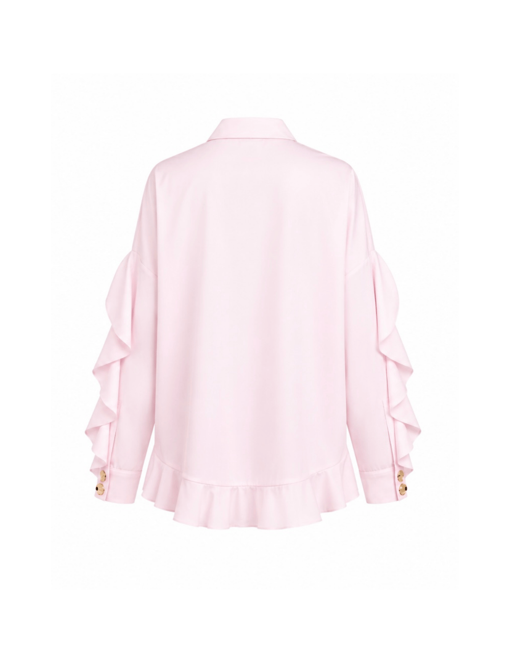 Ruffle Detaylı Pembe Gömlek