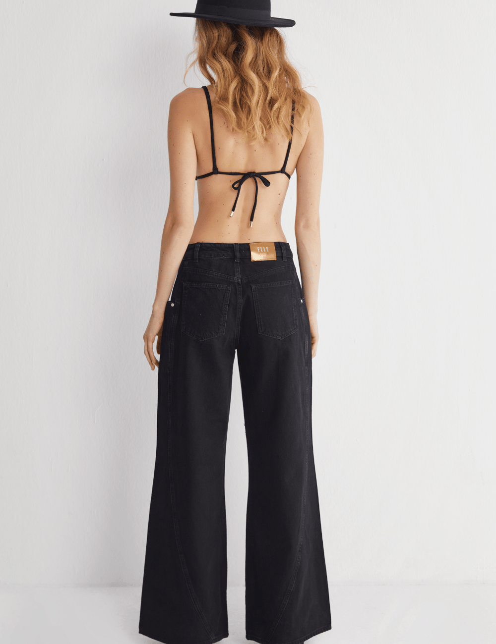 Geniş Paça Solmayan Siyah Jeans
