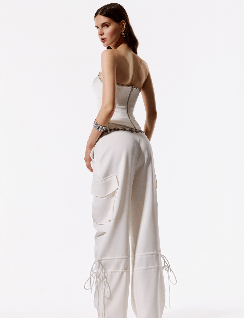Peony Korse Top Beyaz