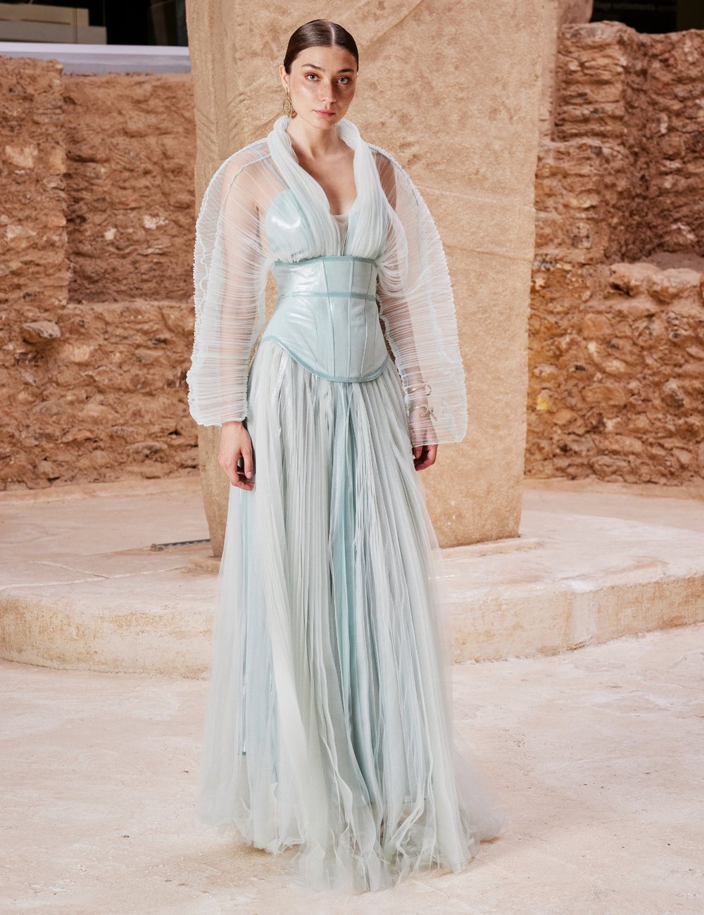 Petra Maxi Elbise Aqua