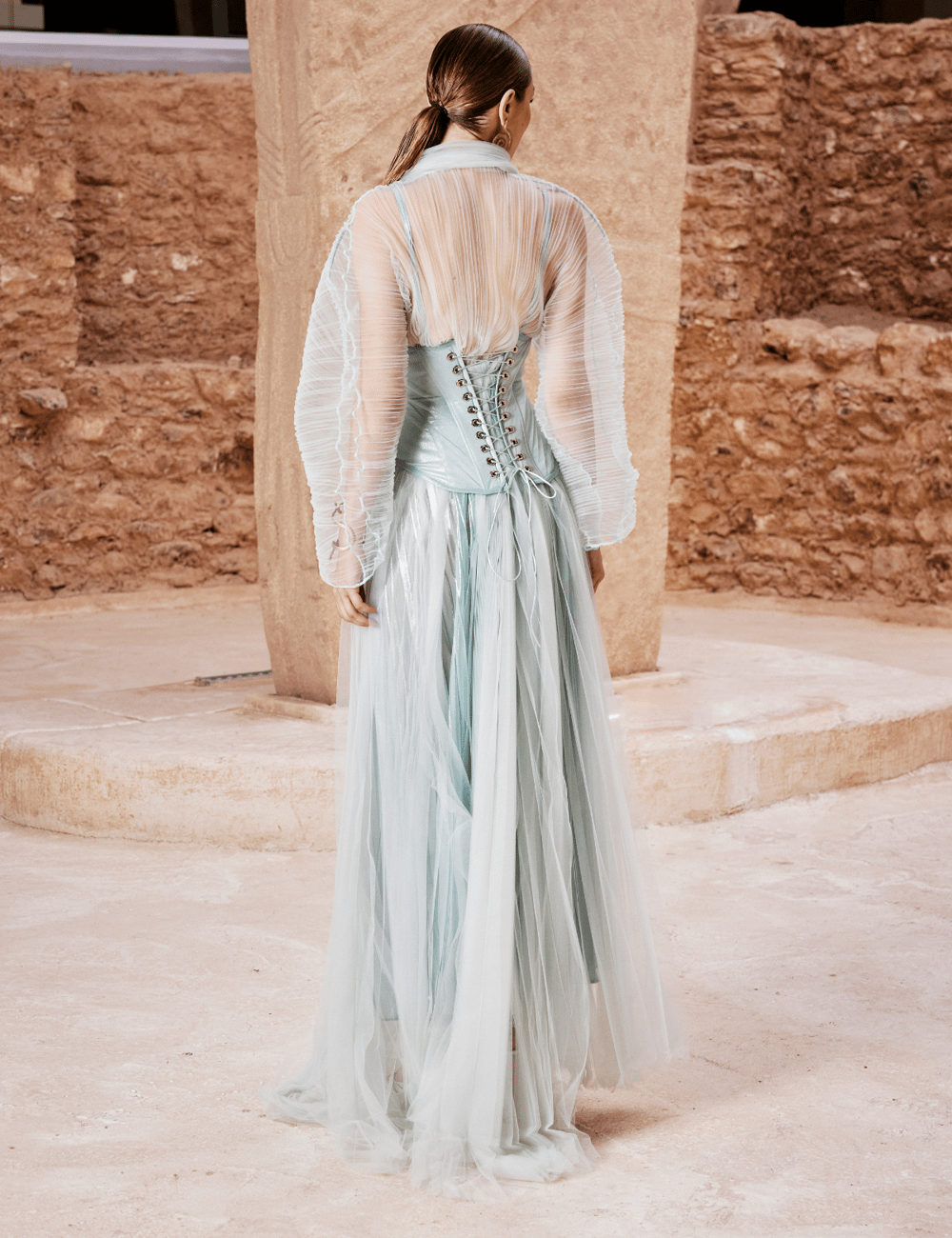 Petra Maxi Elbise Aqua