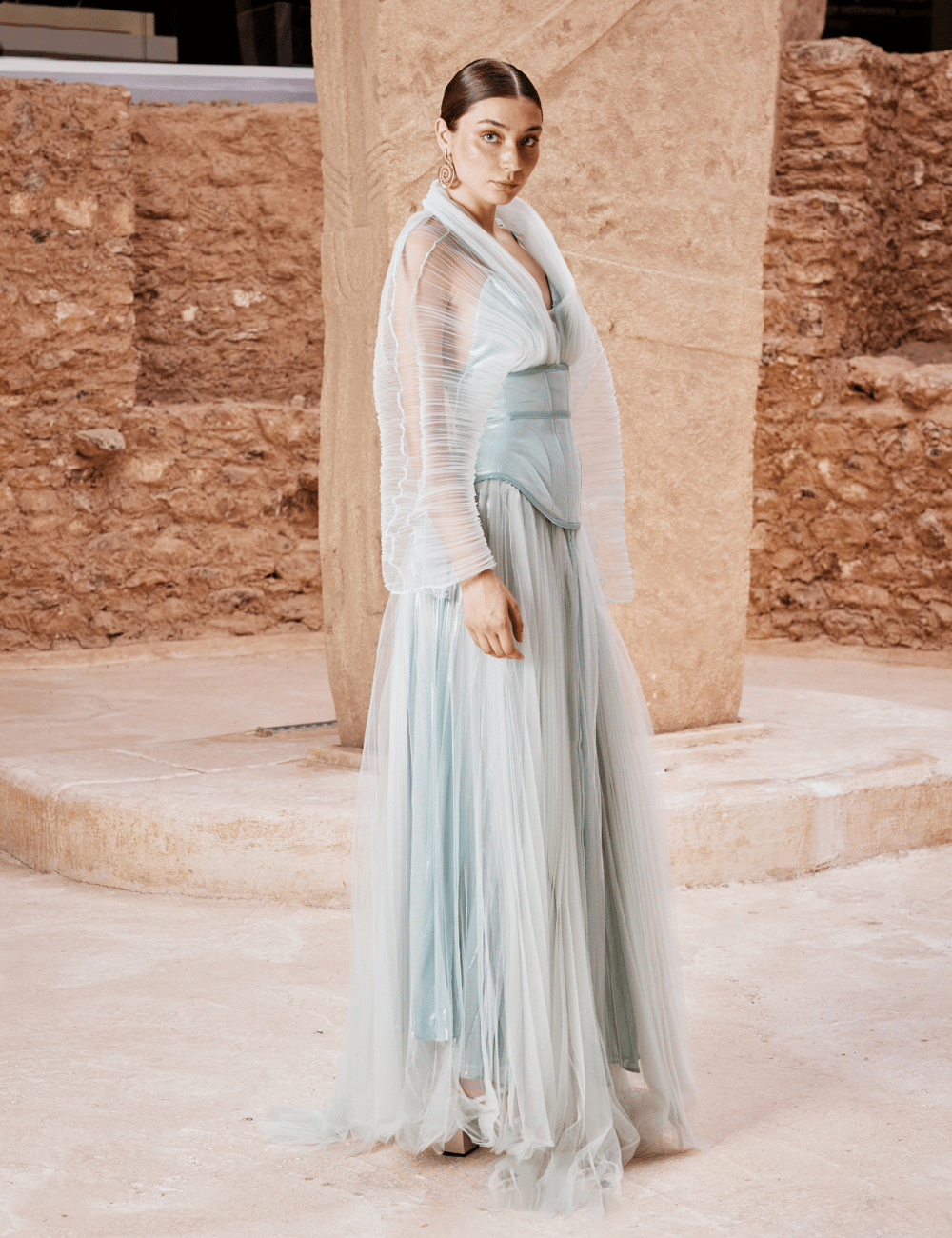 Petra Maxi Elbise Aqua