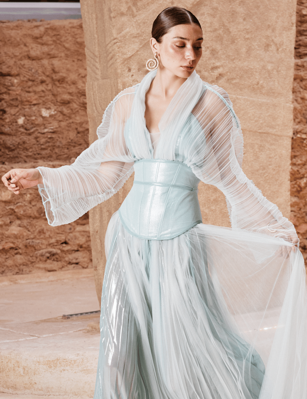 Petra Maxi Elbise Aqua