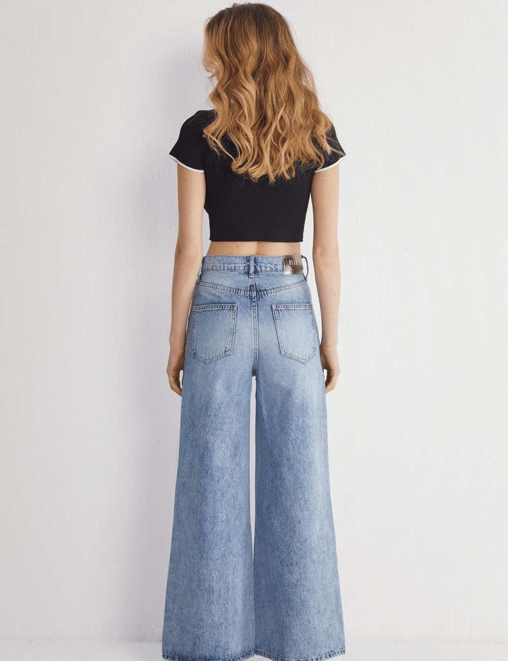 Yüksek Bel Bol Paça Açık Mavi Jeans