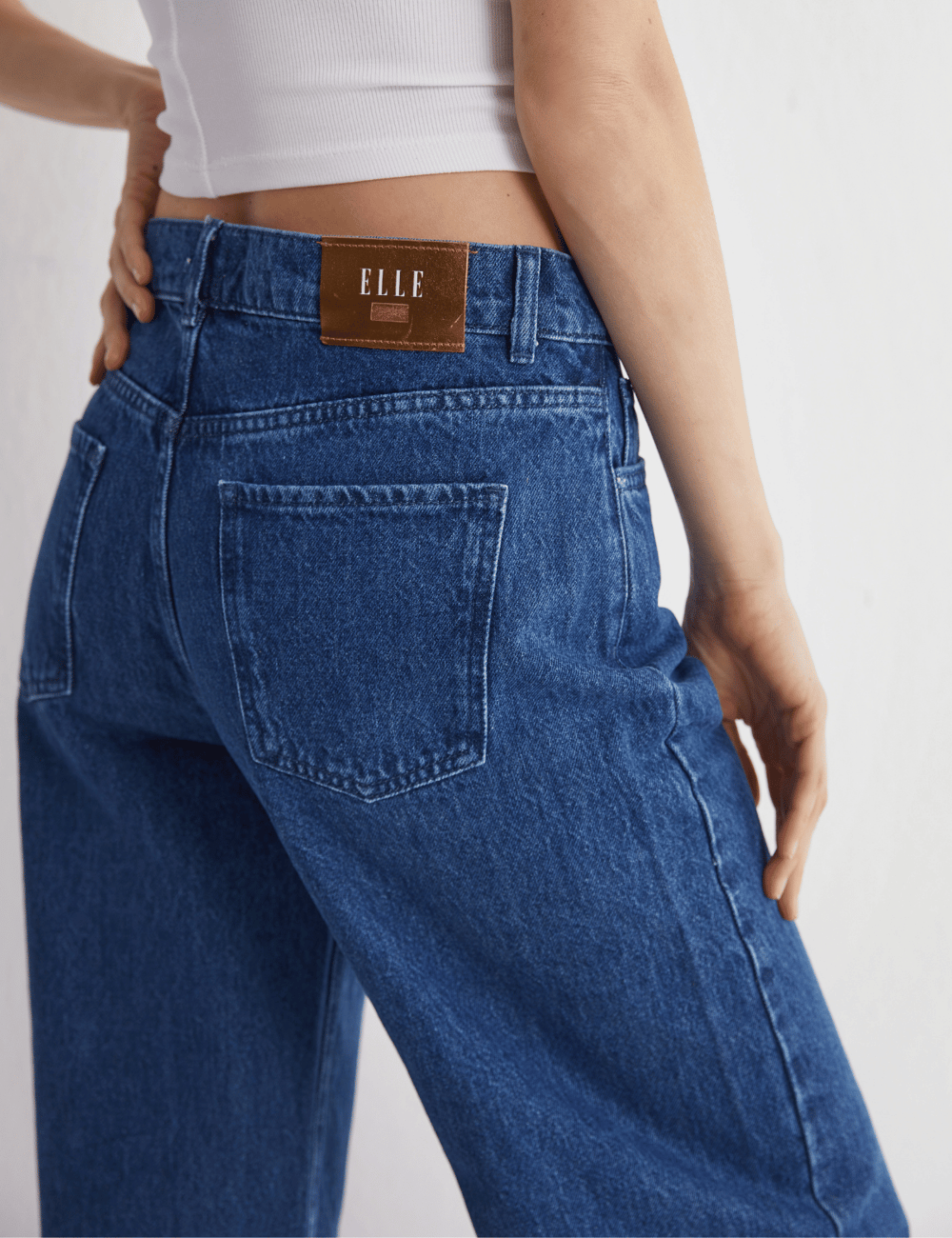 Yüksek Bel Geniş Paça Denim Jeans