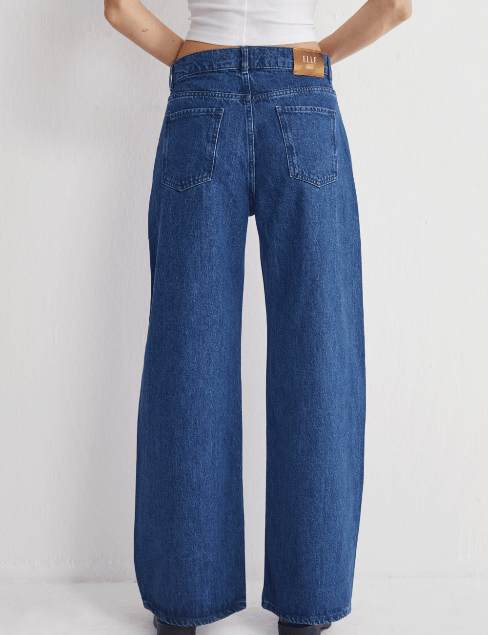 Yüksek Bel Geniş Paça Denim Jeans