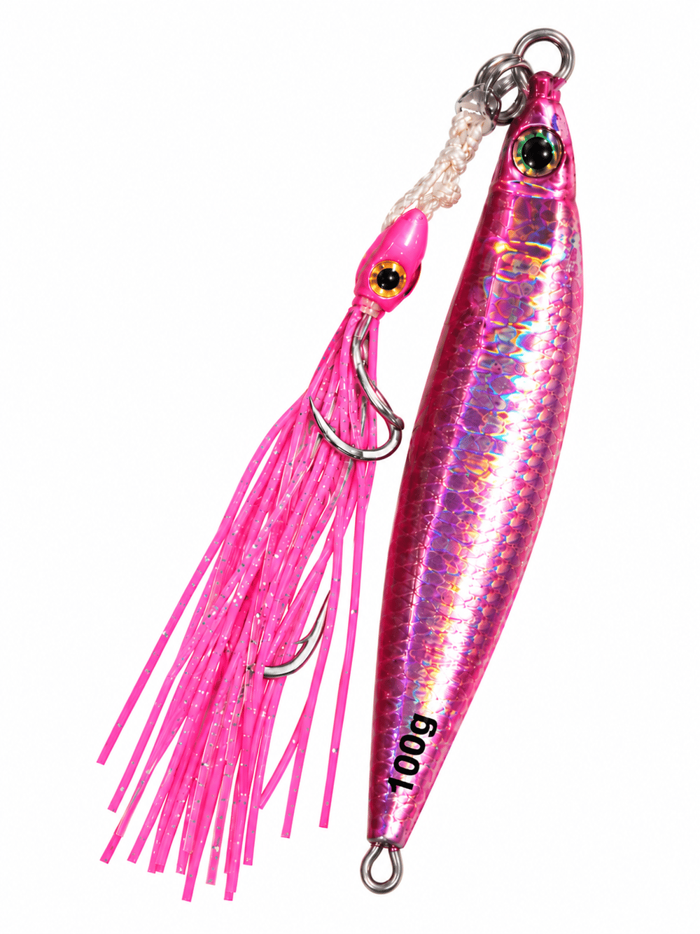 Blue Crab Jig Rattle Glow 100GR With Double Assist Hook Color:Pink