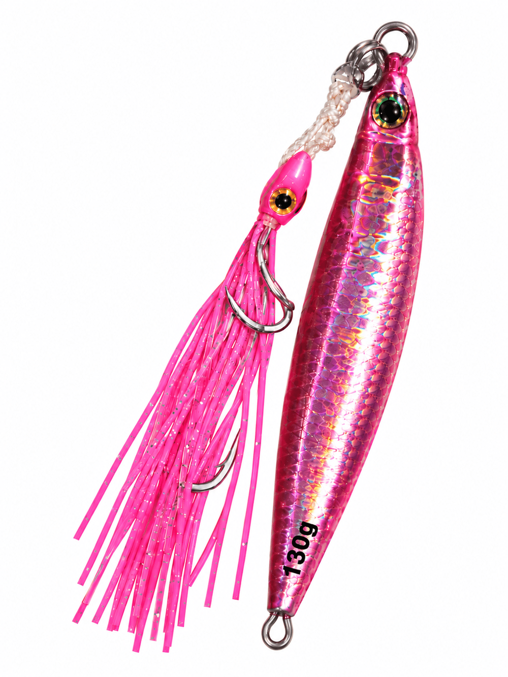 Blue Crab Jig Rattle Glow 130GR With Double Assist Hook Color:Pink