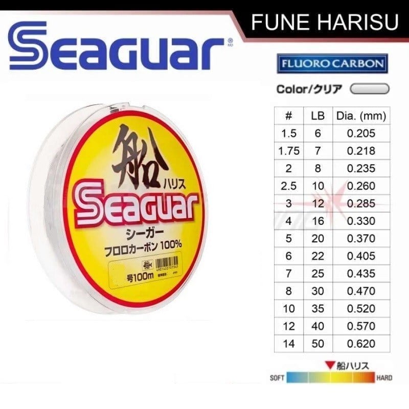 Seaguar Fune Harisu 0.405MM 100MT #6 fluorocarbon Misina