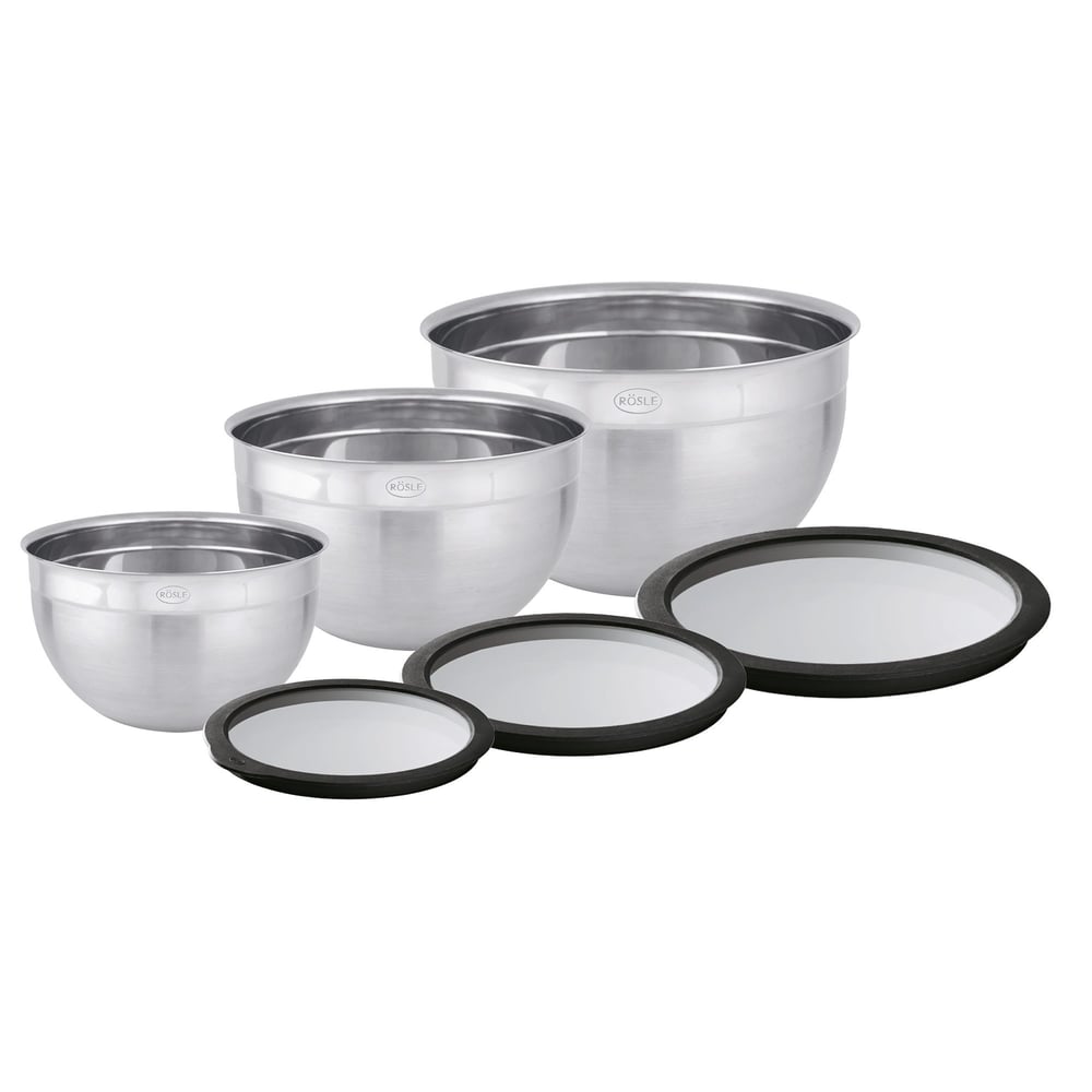 Rösle Cam kapaklı kase seti, 16 cm - 20 cm - 24 cm 13392
