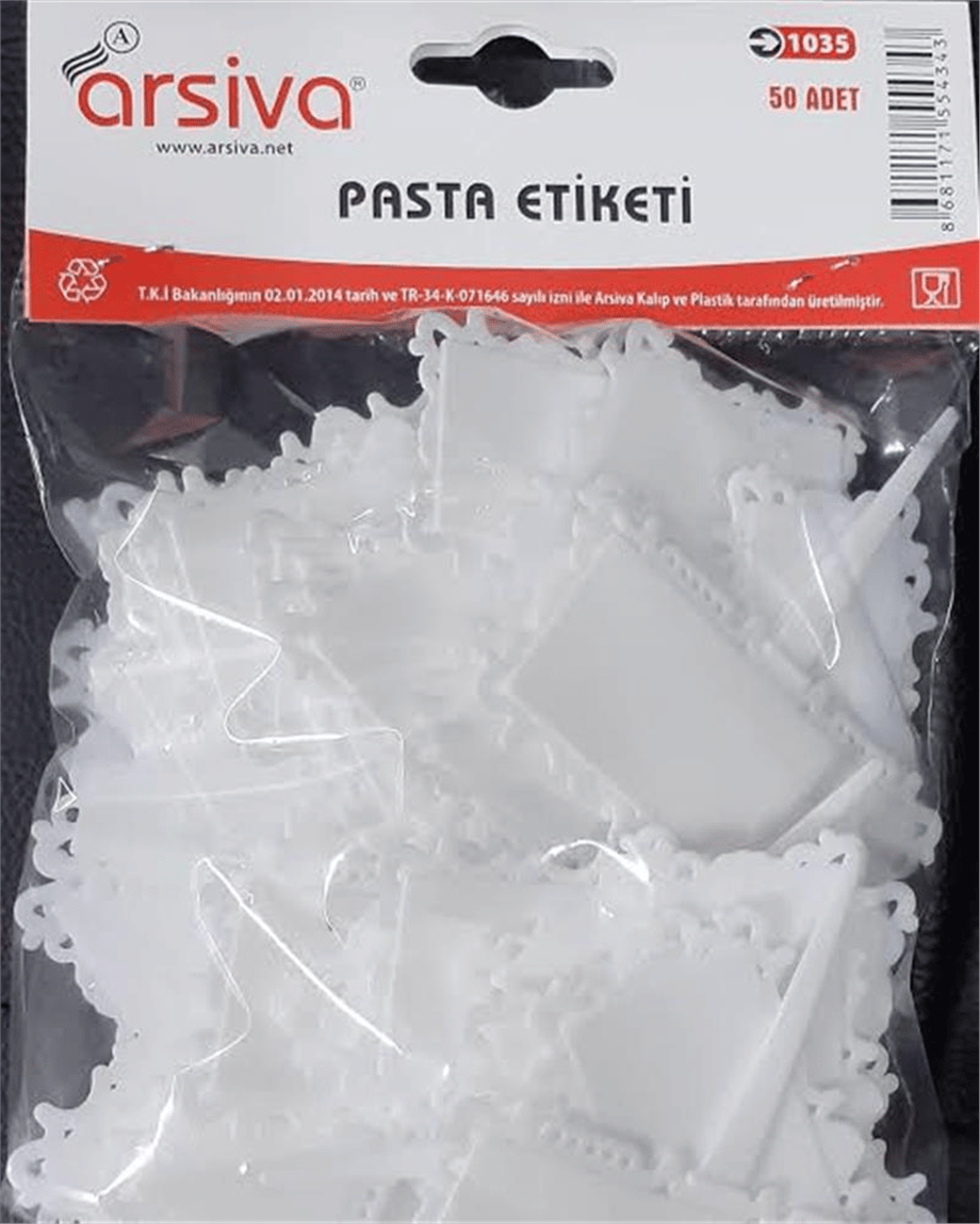 1035 Plastik Pasta Etiketi (50 Adet)