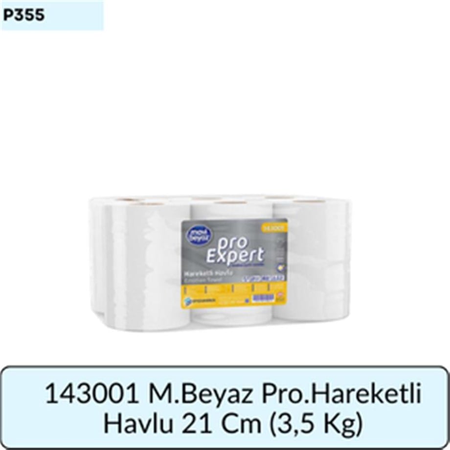 143001 M. Beyaz  Hareketli Havlu 6R 21cm (3,5 KG)