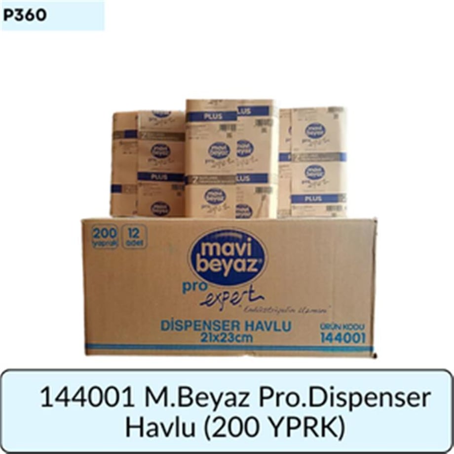 144001 M. Beyaz Pro Disp. Havlu 21*21 (200 YPRK)