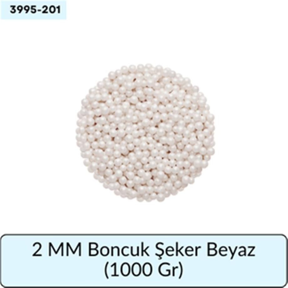 2 Mm Boncuk Şeker Beyaz   (1000 Gr)