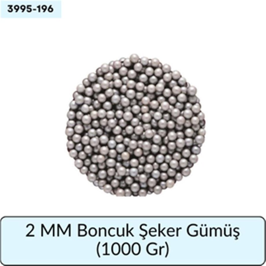 2 Mm Boncuk Şeker Gümüş   (1000 Gr)