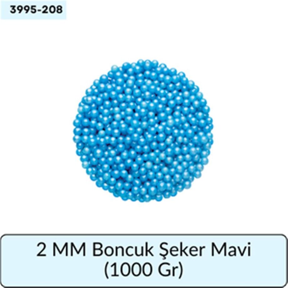 2 Mm Boncuk Şeker Mavi   (1000 Gr)