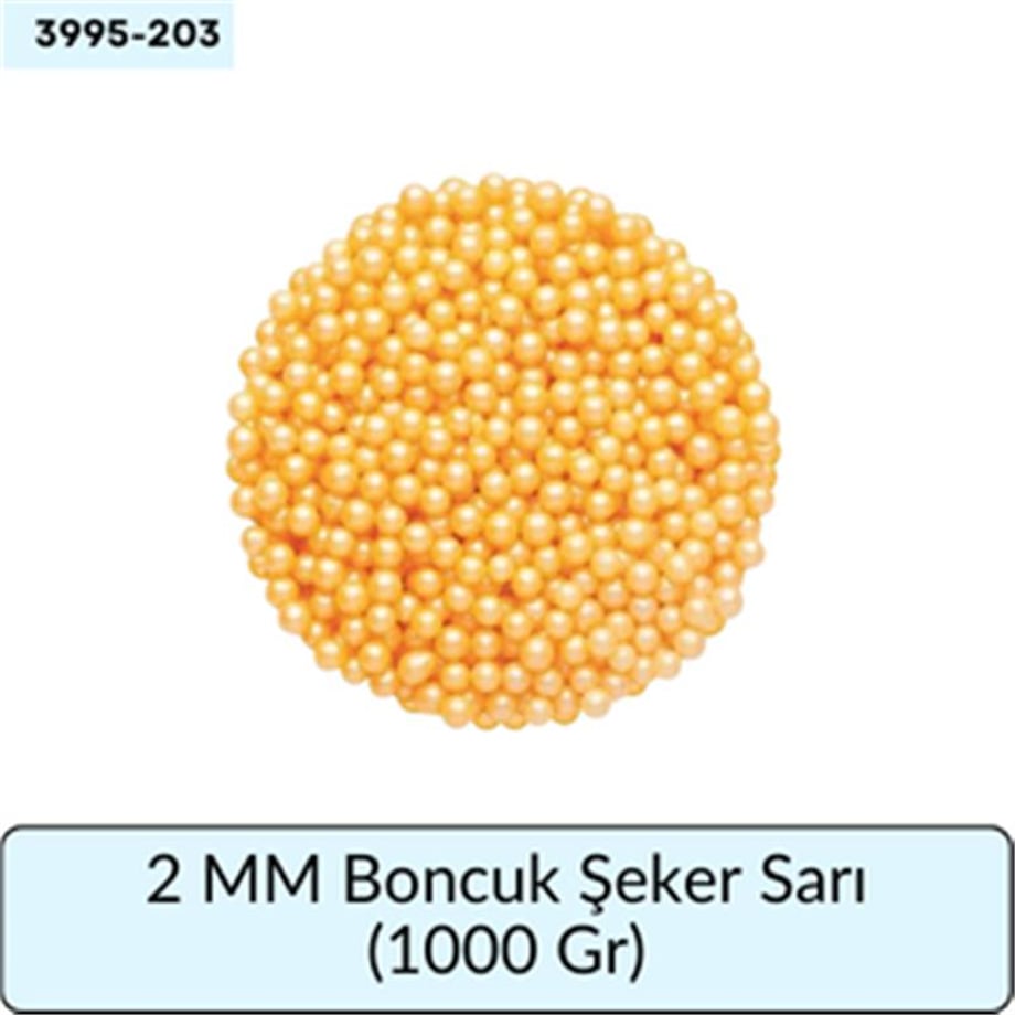 2 Mm Boncuk Şeker Sarı   (1000 Gr)