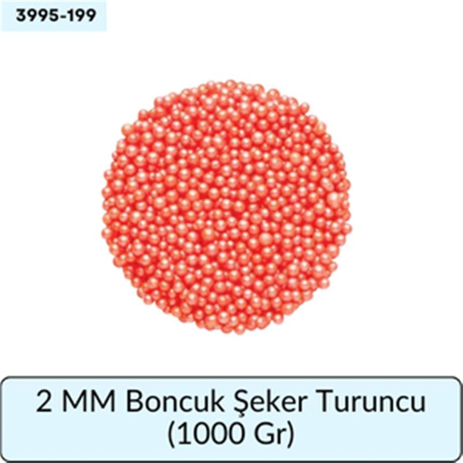 2 Mm Boncuk Şeker Turuncu   (1000 Gr)