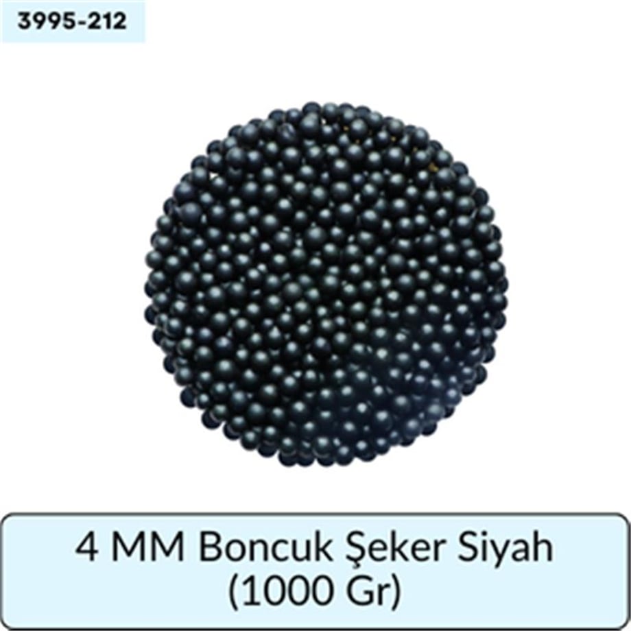 4 Mm Boncuk Şeker Siyah   (1000 Gr)