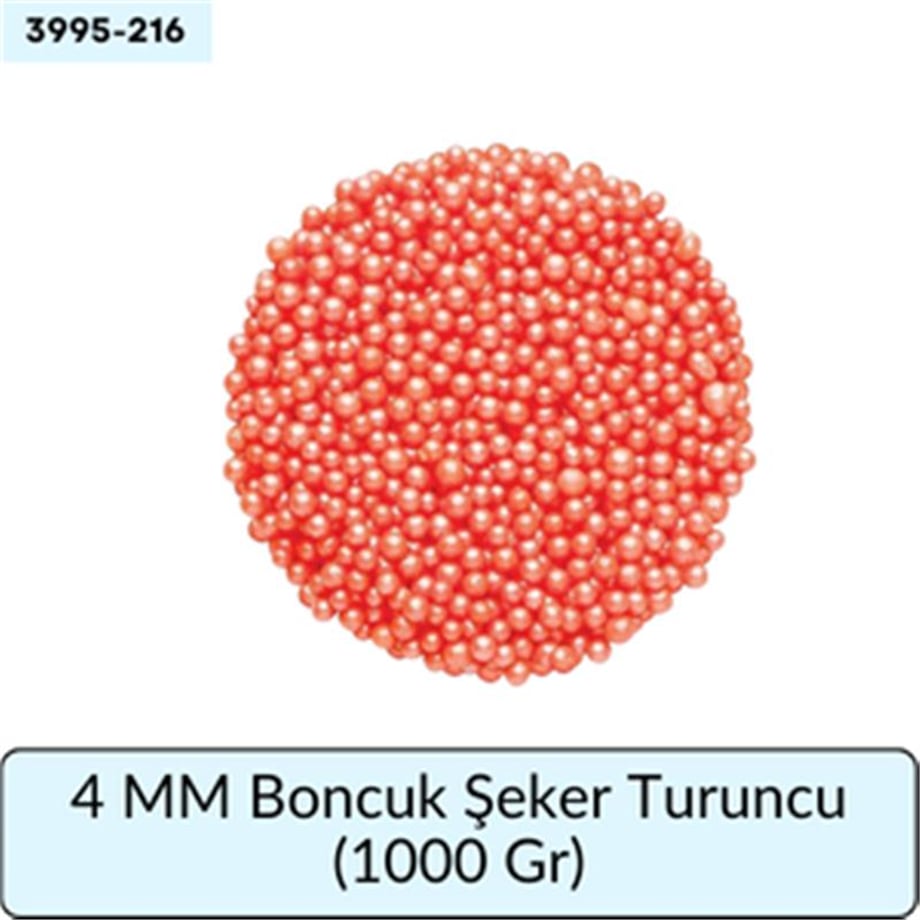 4 Mm Boncuk Şeker Turuncu   (1000 Gr)