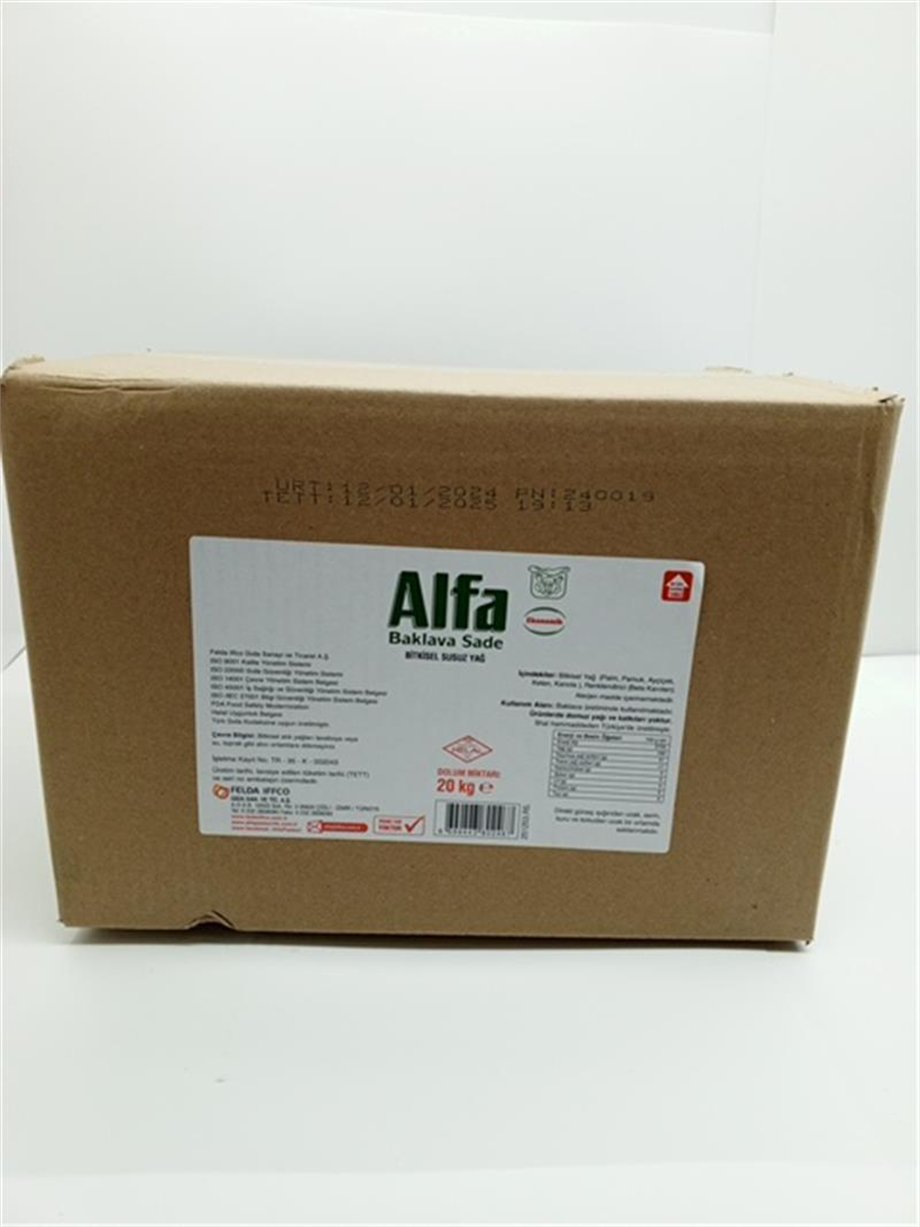 Alfa Yağ Baklavalık Eco Sade   (20 KG)