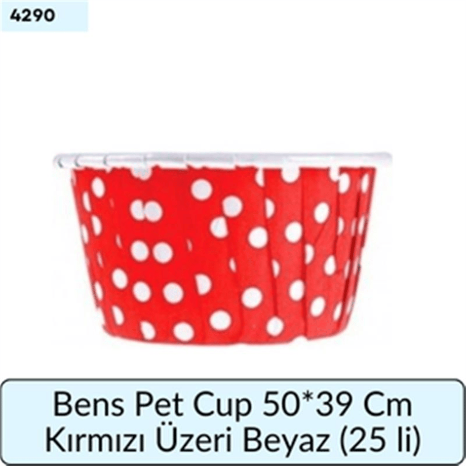 Bens Pet Cup 50*39 Cm Kırmızı Üstü Beyaz (25 Lİ)