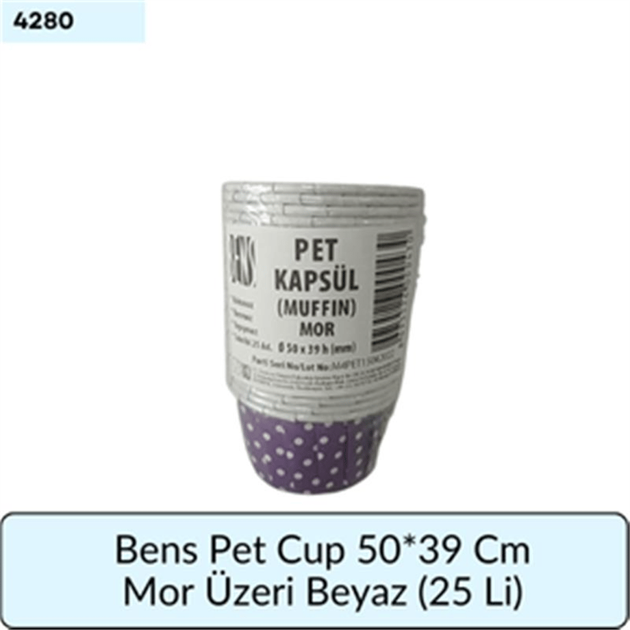 Bens Pet Cup 50*39 Cm Mor Üstü Beyaz (25 Lİ)