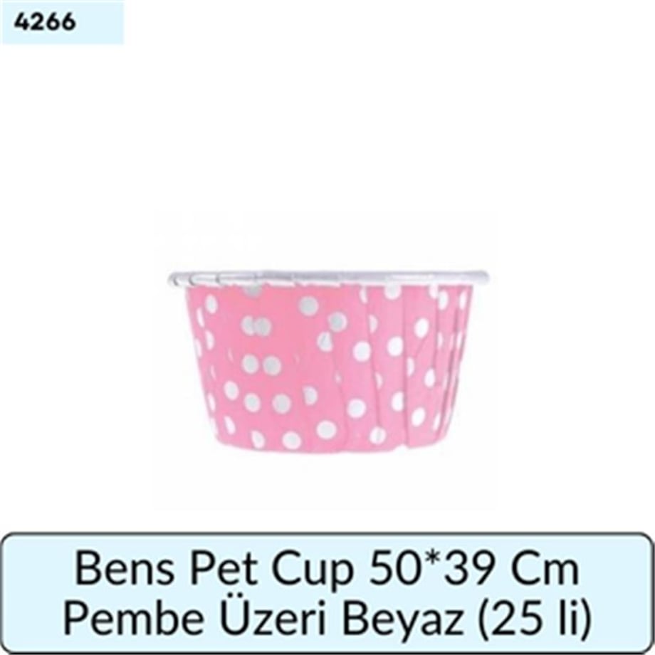 Bens Pet Cup 50*39 Cm Pembe Üstü Beyaz (25 Lİ)