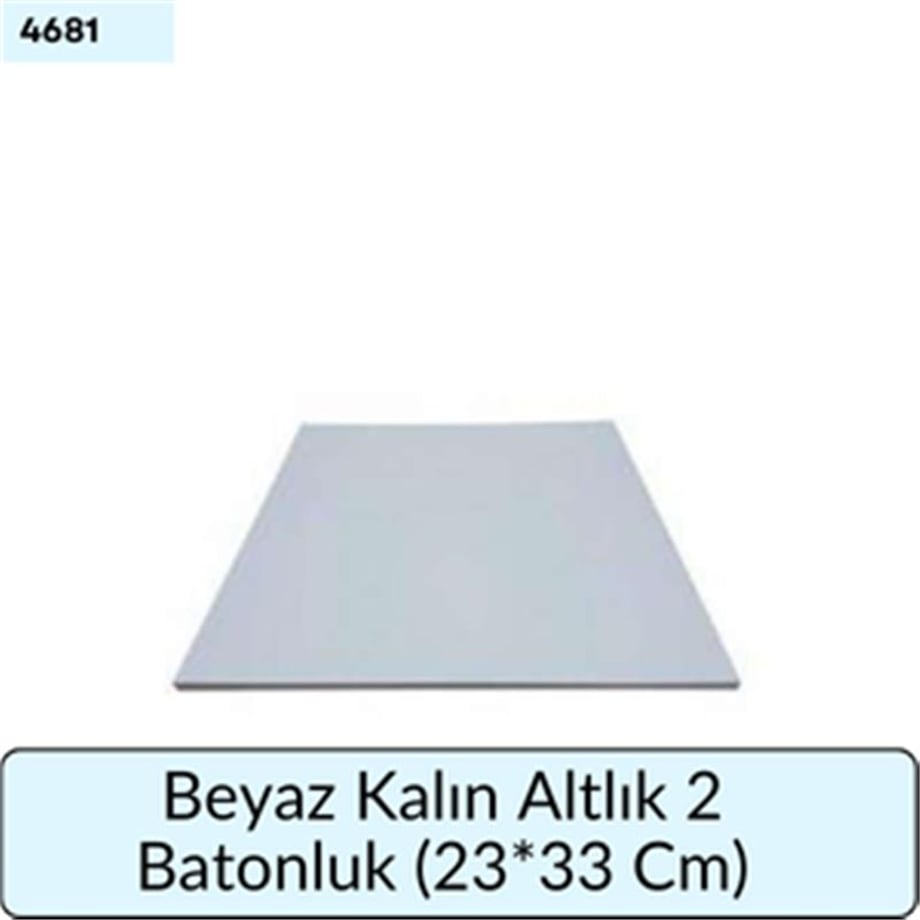 Beyaz Kalın Altlık 2 Batonluk   (23*33 Cm)