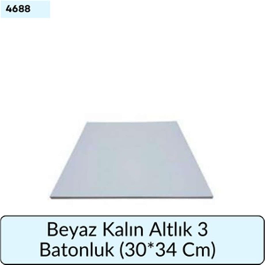 Beyaz Kalın Altlık 3 Batonluk   (30*34 Cm)